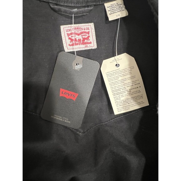 Levi's Mens Barstow Classic Western Denim Pearl Snap Button Casual Dress Shirt M - Picture 6 of 6